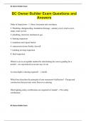 BC Owner Builder Exam Questions and Answers