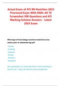 Actual Exam of ATI RN Nutrition 2023 Proctored Exam With NGN&colon; All 70 Screenshot 300 Questions and ATI Marking Scheme Answers - Latest 2025 Exam What type of food allergy reactions would the nurse assess prior to administering epi&quest; -nausea -vomiting