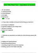 2025 CNA TMU Final Test 1 Actual Qs & Ans to Pass the Exam&comma; 100&percnt; Verified - PDF