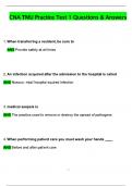 2025 CNA TMU Practice Test 1 Actual Qs & Ans to Pass the Exam&comma; 100&percnt; Verified - PDF