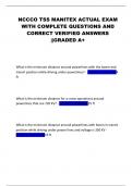 NCCCO TSS MANITEX ACTUAL EXAM WITH COMPLETE QUESTIONS AND CORRECT VERIFIED ANSWERS &vert;&vert;GRADED A&plus;
