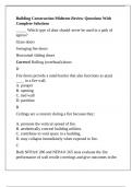 Building Construction Midterm Review Questions With Complete Solutions