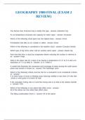 GEOG 1900 Exam &num;2 Questions and Answers 100&percnt;Solved