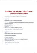 Firefighter HAZMAT OPS Practice Test 1  Questions And Answers 