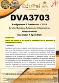 DVA3703 Assignment 2 &lpar;COMPLETE ANSWERS&rpar; Semester 1 2025 - DUE 7 April 2025