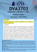 DVA3703 Assignment 2 &lpar;ANSWERS&rpar; Semester 1 2025 - DISTINCTION GUARANTEED