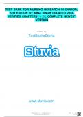 Test Bank for Nursing Research in Canada 5th Edition by Mina Singh&comma; All Chapters included&comma; LATEST