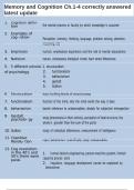Memory and Cognition Ch&period;1-4 correctly answered latest update