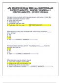AAA DRIVERS ED EXAM 2025 &vert; ALL QUESTIONS AND CORRECT ANSWERS &vert; ALREADY GRADED A&plus; &vert; VERIFIED ANSWERS &vert; NEWEST VERSION