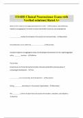 USAHS Clinical Neuroscience Exam with Verified solutions&vert; Rated A&plus; 
