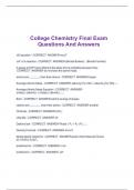 Packaging deal for Chemistry Final Exam Review Part 1 &lpar;Chapters 1 - 10&rpar; Questions And Answers