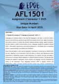 AFL1501 Assignment 2 &lpar;ANSWERS&rpar; Semester 1 2025 - DISTINCTION GUARANTEED