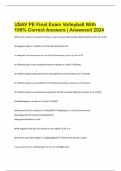 USAV PE Final Exam Volleyball With 100&percnt; Correct Answers &vert; Answered 2024