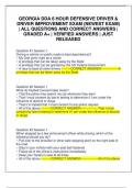 GEORGIA DDA 6 HOUR DEFENSIVE DRIVER & DRIVER IMPROVEMENT EXAM &lpar;NEWEST EXAM&rpar; &vert; ALL QUESTIONS AND CORRECT ANSWERS &vert; GRADED A&plus; &vert; VERIFIED ANSWERS &vert; JUST RELEASED