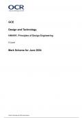 OCR A Level in Design and Technology&colon;  Design Engineering  H404&sol;01 JUNE 2024 MARK SCHEME&colon; Principles of Design Engineering  