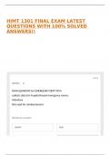 HIMT 1301 FINAL EXAM LATEST QUESTIONS WITH 100&percnt; SOLVED ANSWERS&excl;&excl;
