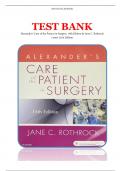 Test Bank &ndash; Alexander's Care of the Patient in SurTest Bank &ndash; Alexander's Care of the Patient in Surgery &lpar;16th Edition&comma; Rothrock&rpar; &vert; Latest 2024 Editiongery &lpar;16th Edition&comma; Rothrock&rpar; &vert; Latest 2024 Edition