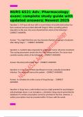 NURS 6521 Adv&period; Pharmacology  exam&vert; complete study guide with updated answers&vert; Newest 2025