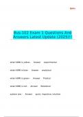 Bus-102 Exam 1 Questions And Answers Latest Update &lpar;2025&rpar;&excl;&excl;