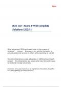 BUS 102 - Exam 3 With Complete Solutions &lpar;2025&rpar;&excl;&excl;