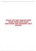 TEXAS LIFE AND HEALTH STATE EXAM SIMULATOR EXAM QUESTIONS AND ANSWERS 100&percnt; SOLVED&period;