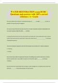 WATER RESTORATION exam IICRC &vert; Questions and answers with 100&percnt; correct solutions &vert; A&plus; Grade