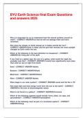BYU Earth Science final Exam Questions and answers 2025 &period;