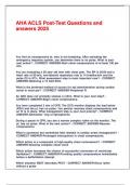 AHA ACLS Post-Test Questions and answers 2025 .