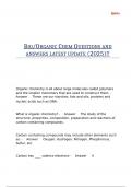 BIO-ORGANIC CHEM QUESTIONS AND ANSWERS LATEST UPDATE &lpar;2025&rpar;&excl;&excl;