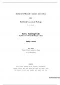 Answerkey and Test Bank for Active Reading Skills&colon; Reading and Critical Thinking in College&comma; 3rd edition by Kathleen T&period; McWhorter All Chapters Fully Covered &vert;&vert;COMPLETE GUIDE A&plus;&vert;&vert;&period;