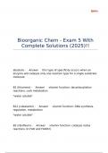 Bioorganic Chem - Exam 5 With Complete Solutions &lpar;2025&rpar;&excl;&excl;