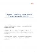 Organic Chemistry Exam 4 With Correct Answers &lpar;2025&rpar;&excl;&excl;