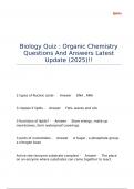 Biology Quiz Organic Chemistry Questions And Answers Latest Update &lpar;2025&rpar;&excl;&excl;