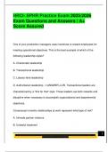 HRCI SPHR EXAM PACKAGE DEAL QUESTIONS AND VERIFIED DETAILED ANSWERS &vert; 100&percnt; GUARANTEED PASS &vert; ALREADY GRADED A&plus;