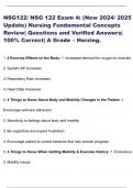NSG122/ NSG 122 Exam 4 (New 2024 / 2025 Update) Nursing Fundamental Concepts Review Questions and Verified Answers 100% Correct A Grade – Herzing..