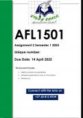 AFL1501 Assignment 2 &lpar;QUALITY ANSWERS&rpar; Semester 1 2025