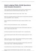 Hotel Lodging FINAL EXAM Questions And Answers Scored A&plus;&period;