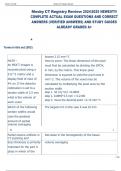 Mosby CT Registry Review 20242025 NEWEST&excl;&excl;&excl;  COMPLETE ACTUAL EXAM QUESTIONS AND CORRECT  ANSWERS &lpar;VERIFIED ANSWERS&rpar; AND STUDY GUIDES  ALREADY GRADED A&plus;
