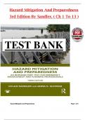 Hazard Mitigation and Preparedness 3rd Edition Test Bank By Sandler & Schwab&comma; All 1-13 Chapters Covered &comma;Latest Edition