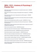 WGU - D313 - Anatomy & Physiology 2 Practice Test Questions and Answers&vert;2025 Update&vert;100&percnt; Correct