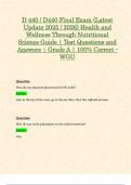D 440 &sol; D440 Final Exam &lpar;Latest Update 2025 &sol; 2026&rpar; Health and Wellness Through Nutritional Science Guide &vert; Test Questions and Answers &vert; Grade A &vert; 100&percnt; Correct - WGU