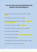 ITCS 1213 UNCC FINAL EXAM QUESTIONS WITH COMPLETE SOLUTION GRADED A&plus;
