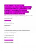 CCHT EXAM LATEST EXAM&vert;CERTIFIED CLINICAL HEMODIALYSIS TECHNICIAN EXAM QUESTIONS AND CORRECT ANSWERS &vert; ALREADY GRADED A&plus; &vert; VERIFIED ANSWERS&vert;COMPLETE&vert;LATEST 2025-2026