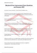 Maryland Driver Improvement Exam Questions and Answers 2025