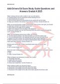 AAA Drivers Ed Exam Study Guide Questions and Answers Graded A 2025