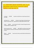 U&period;S&period; HISTORY HIGH SCHOOL EOC Exam Questions and Correct Answers Latest Update 2025 top rate A&plus;