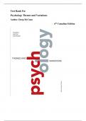 Test Bank for Psychology Themes and Variations 6th Canadian Edition By Doug McCann&comma; &lpar;All Chapters 1-16&rpar;&period;Latest Edition 2025