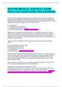 HESI RN MEDICAL SURGICAL EXAM PACK 2024 QUESTIONS AND ANSWERS