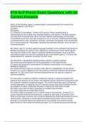ETS SLP Praxis Exam Questions with All Correct Answers 