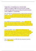 VIRGINIA COMMERCIAL PESTICIDE APPLICATORS CORE EXAM STUDY GUIDE LATEST 2025-2026 EXAM UPDATE QUESTIONS AND CORRECT ANSWERS 